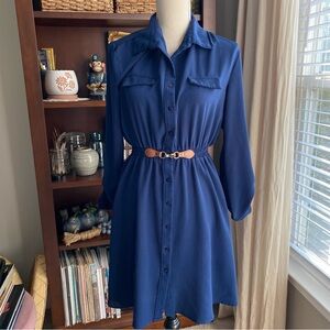 Vintage Ryan Michelle Navy Blue Dress Large